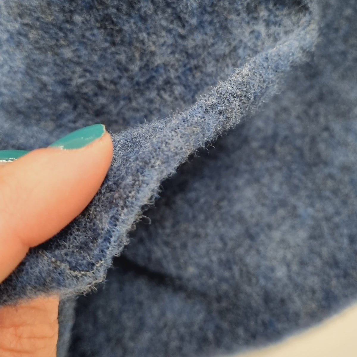 Albstoffe MERINO Wollfleece jeansblau