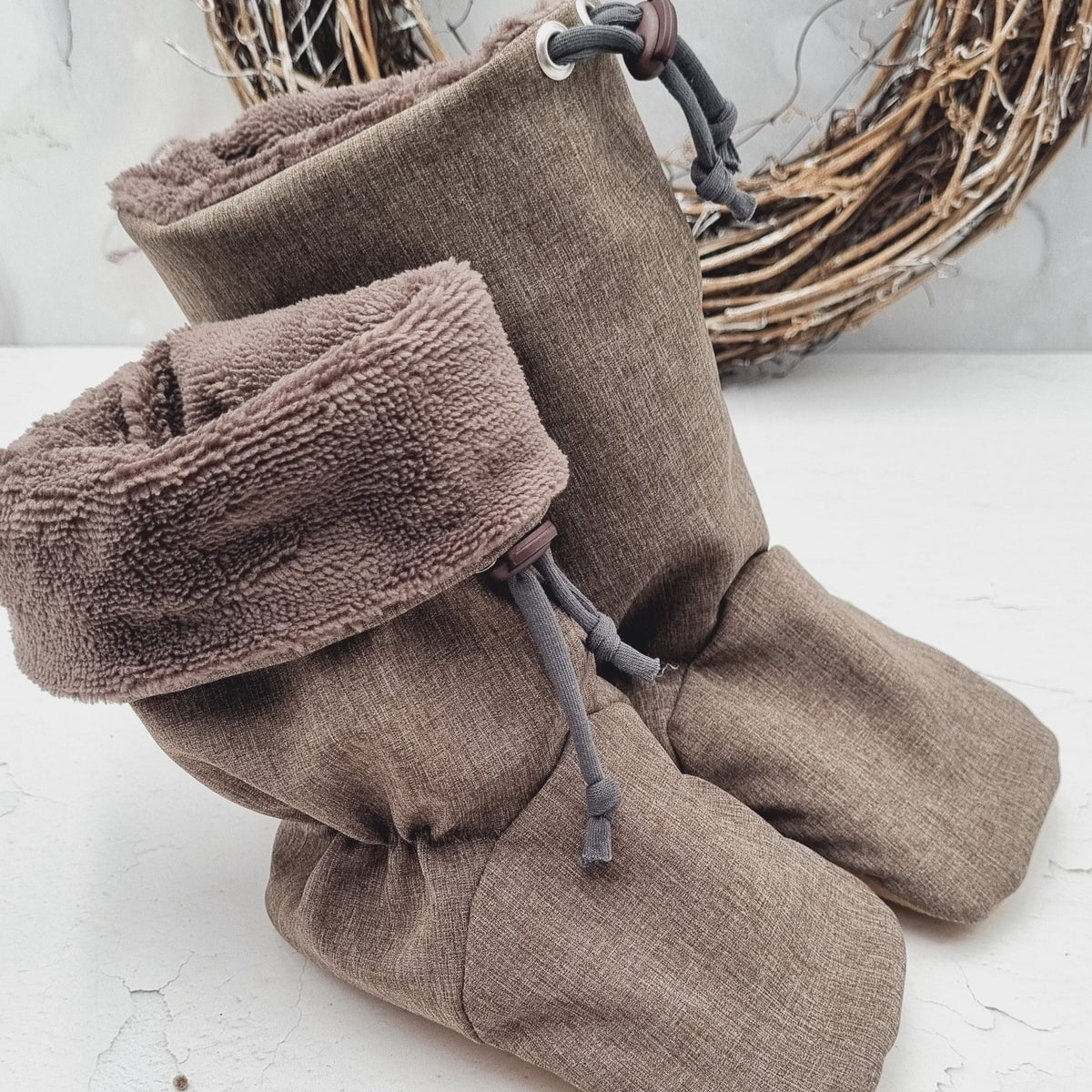 Softshell-Booties, uni sand-meliert