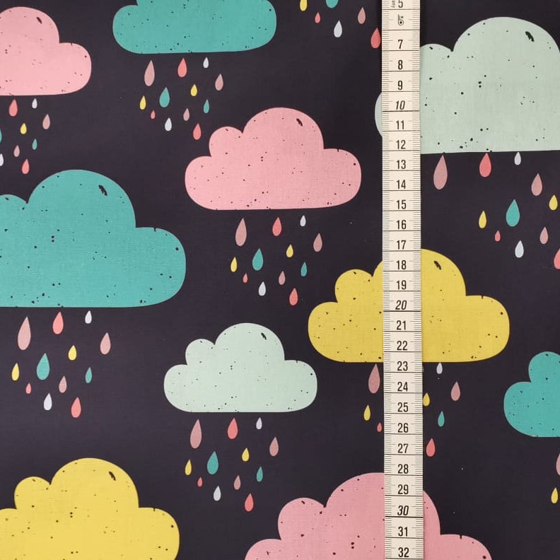 Baumwollstoff bunte Wolken
