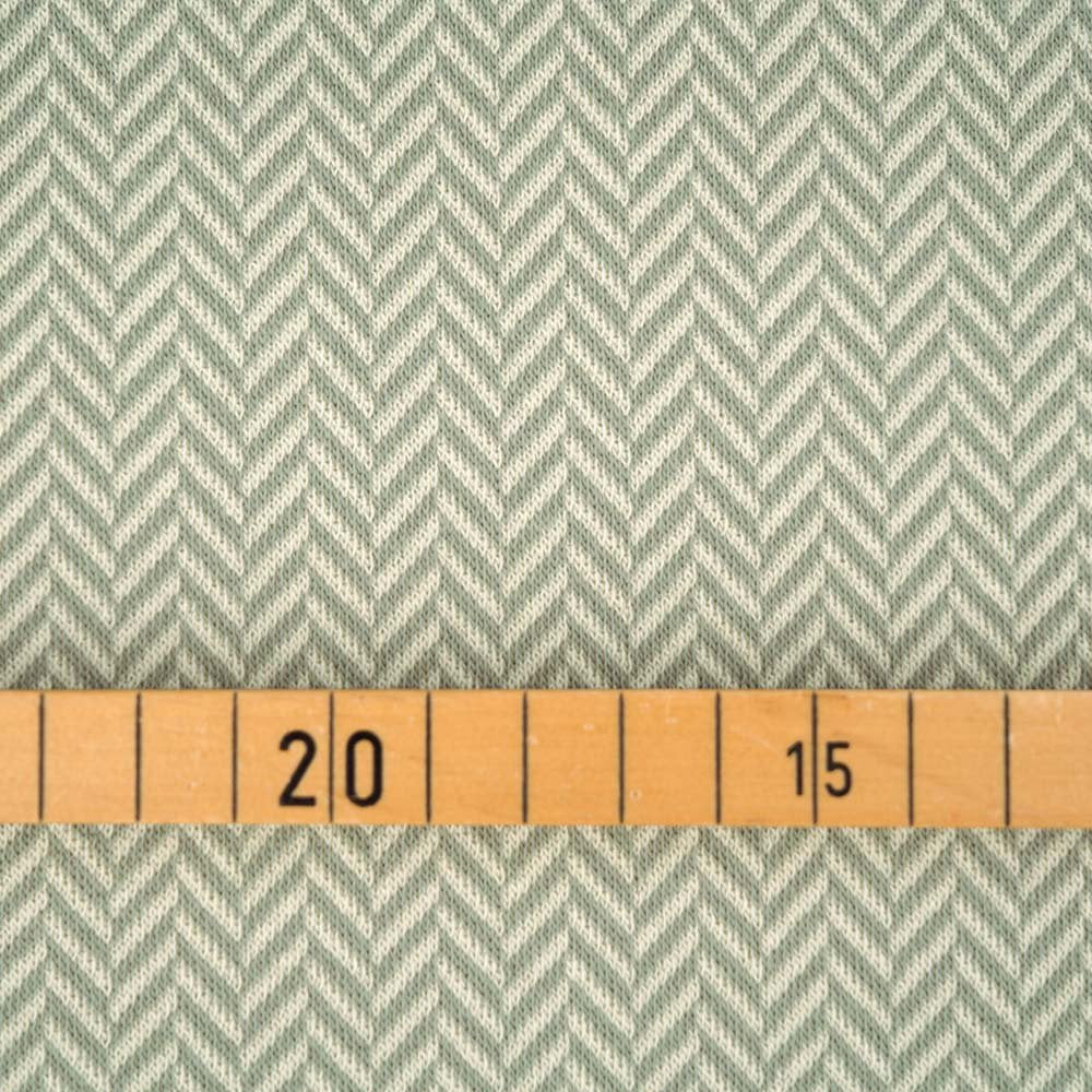BIO-Jacquard-Jersey, Fischgrät, Stoffonkel, silvergreen