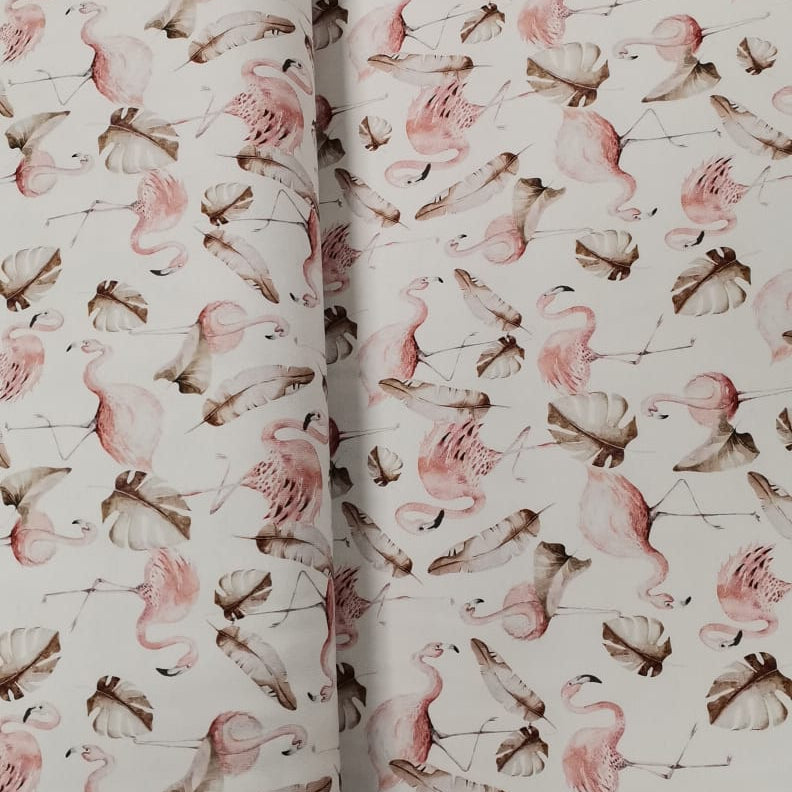 Jersey Stoff Flamingo