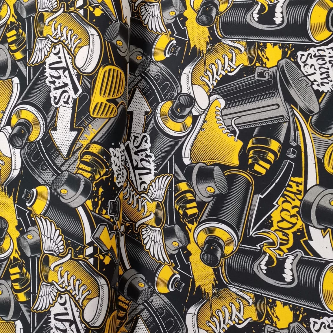 Sweat French Terry Graffiti Stoff