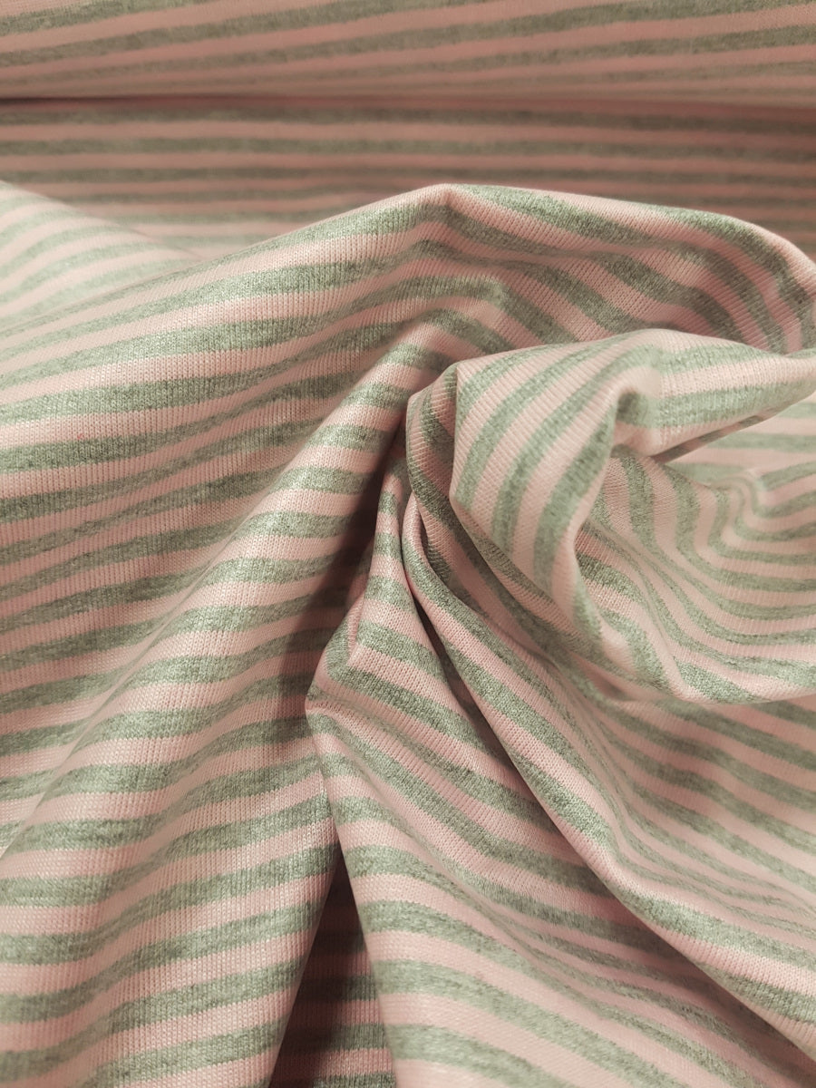 PU-Stoff, gestreift, grau-rosa
