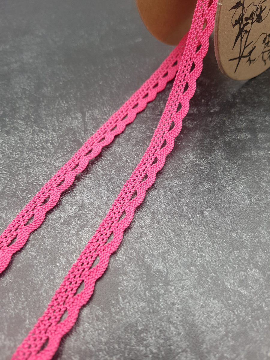 Klöppelspitze, pink, Breite: 1,2cm