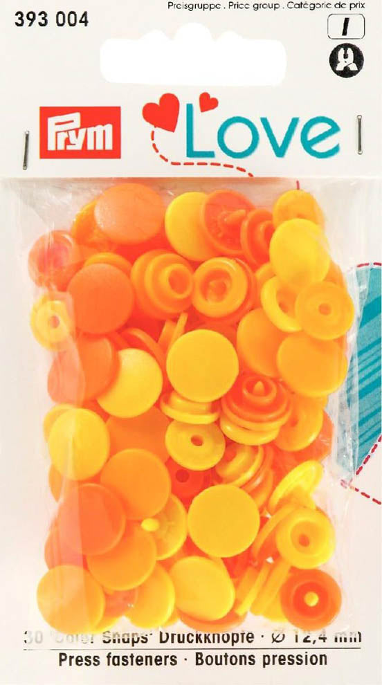 Prym Love 30 Druckknöpfe Color KST gelb 12,4mm