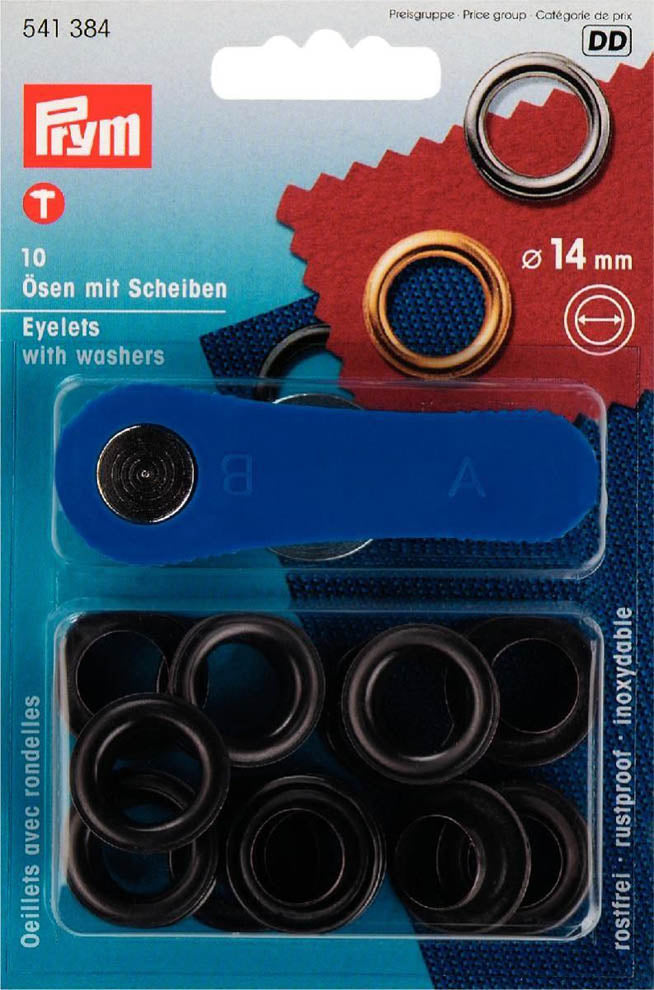 Prym 10 Ösen und Scheiben MS 14,0 mm brüniert