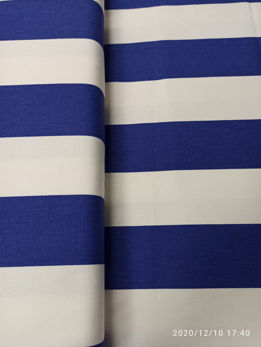 Canvas, Blockstreifen breit, azurblau-weiß