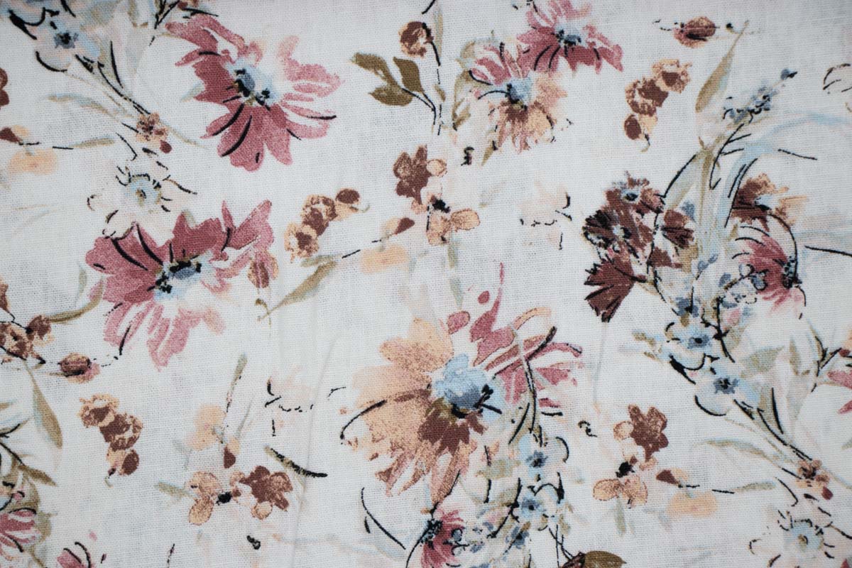 Leinen Viskose Wildblumen