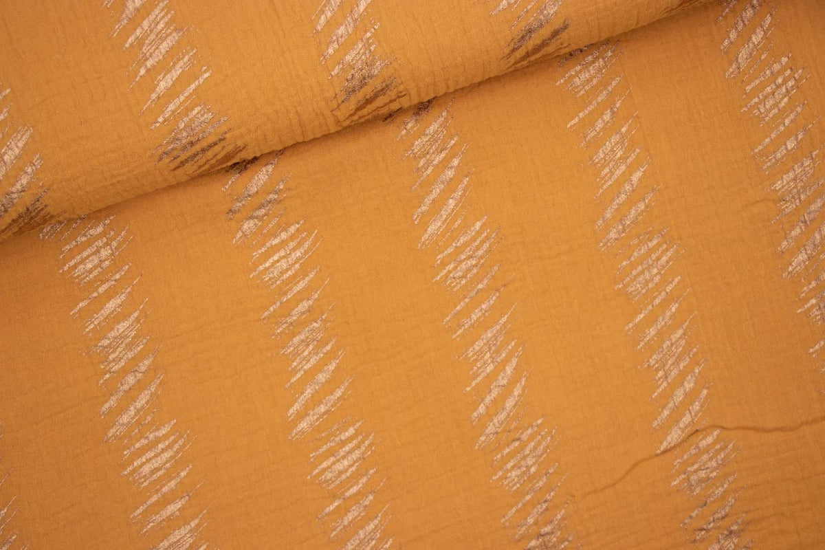 Krinkelmusselin mit Hot Foil Veredelung senf