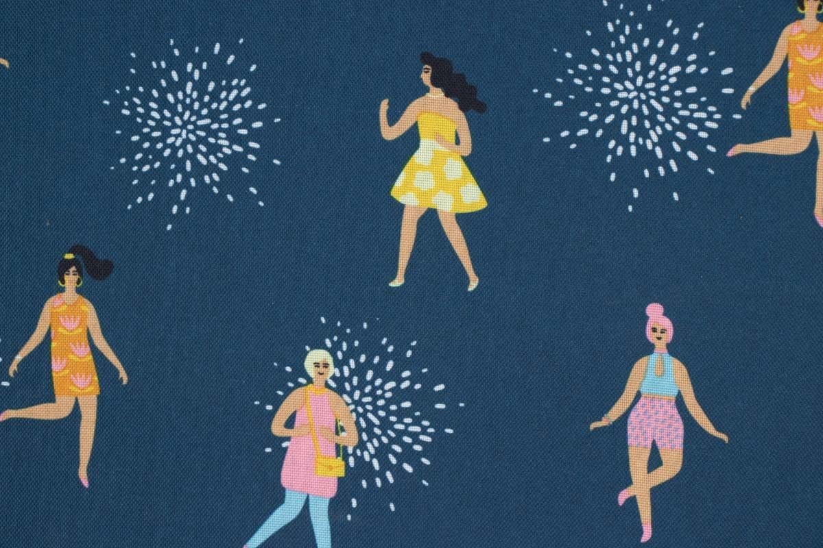 Dekostoff, wasserabweisend beschichtet, Tanzende Frauen