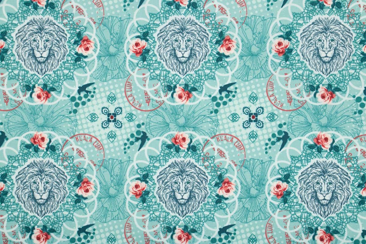 Beschichtete Baumwolle, Löwen-Ornament