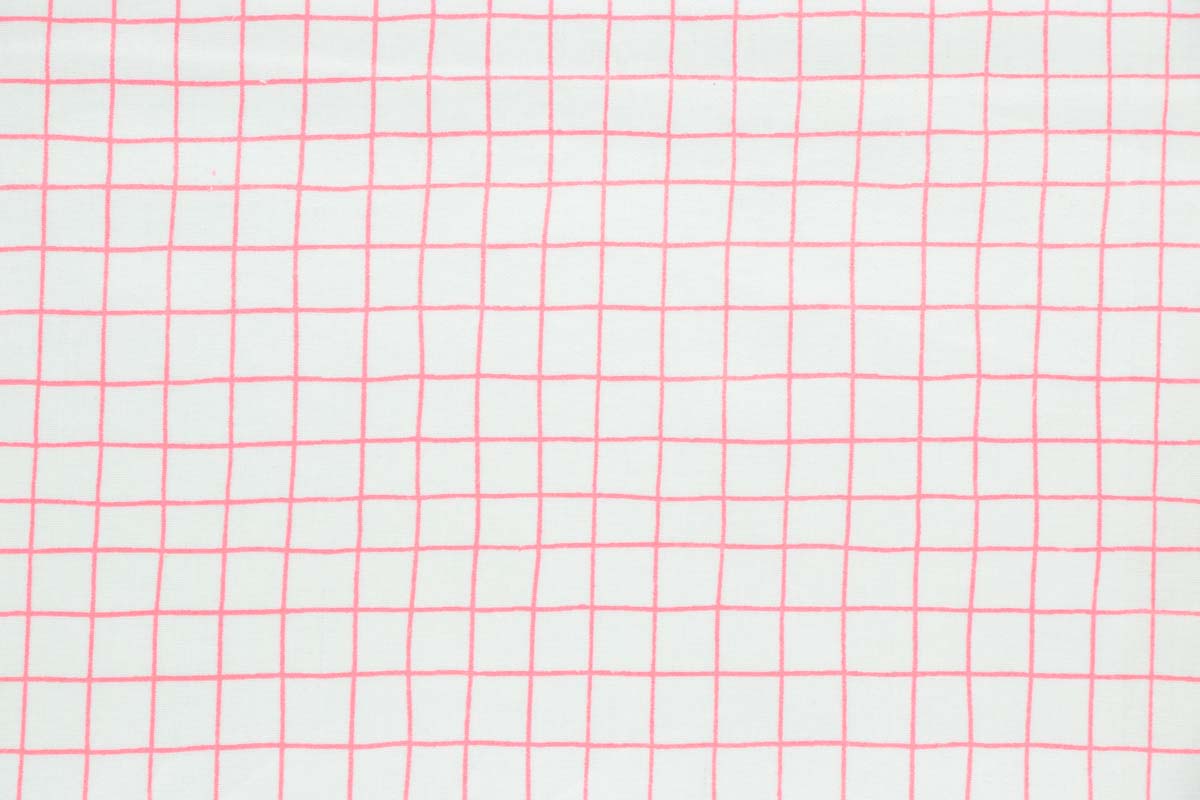 Wachstuch Kariert Weiß-Rosa