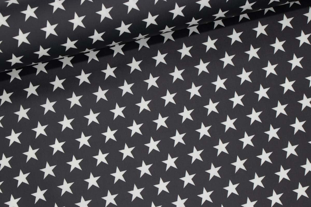 Wachstuch Schwarz mit Sternen