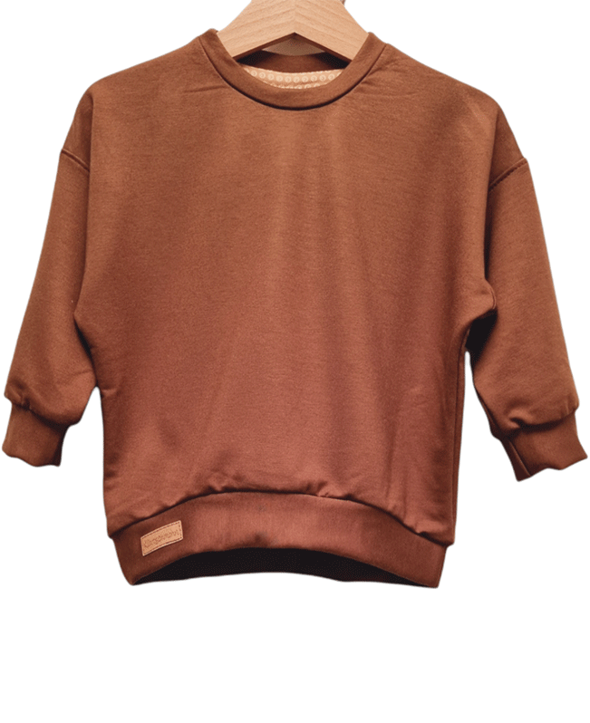 Kinderkleidung - Oversize Sweatshirt schokobraun
