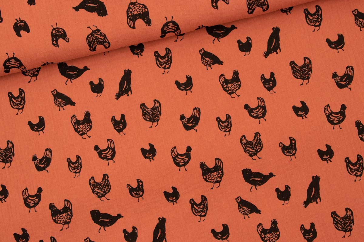 Musselin orange mit Huhn/Hühner
