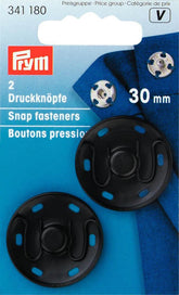 Prym 2 Annäh-Druckknöpfe MS 30 mm schwarz