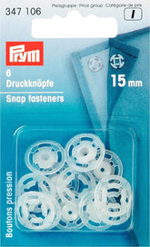 Prym 6 Annäh-Druckknöpfe KST 15 mm transparent