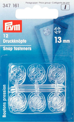 Prym 12 Annäh-Druckknöpfe KST 13 mm transparent