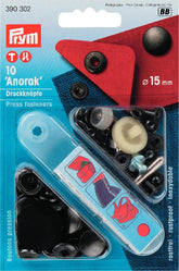 Prym 10 NF-Druckknopf Anorak MS 15 mm brüniert
