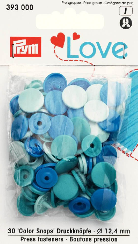 Prym Love 30 Druckknöpfe Color KST blau 12,4mm