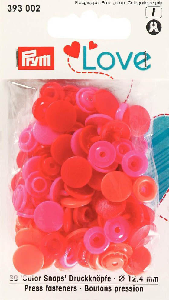 Prym Love 30 Druckknöpfe Color KST rot 12,4mm