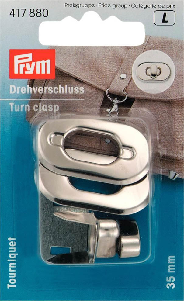 Prym 35mm Drehverschluss für Taschen silberfarbig