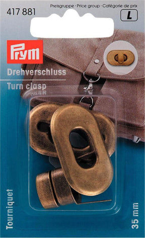 Prym 35mm Drehverschluss für Taschen altmessing