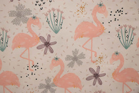 Sweat Creme mit Pastell Flamingos auf Blumenwiese