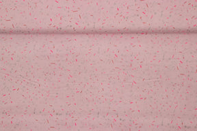 Musselin Rosa Konfetti mit Silber-Print