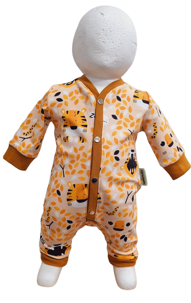 Kinderkleidung - Baumwolljersey-Overall mit Tiger